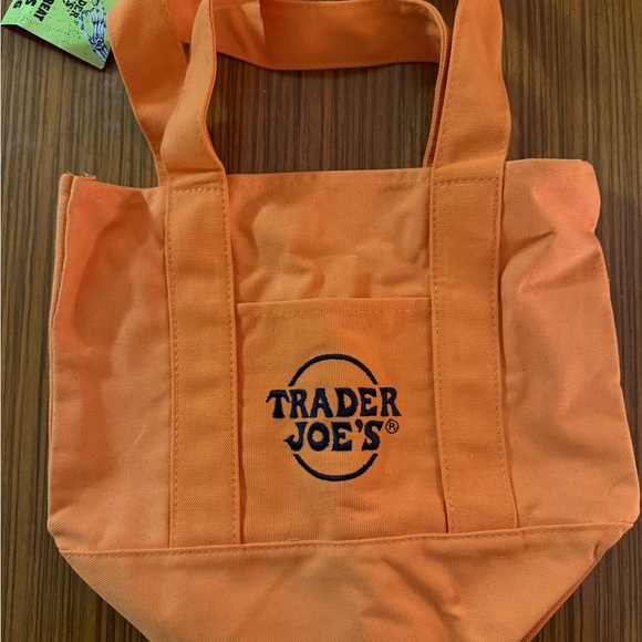 Trader Joe’s Trick or Treat Mini Canvas Tote Bag Orange NWT - Picture 2 of 3